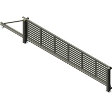 Schiebetor mit horizontalen Lamellen zur Grundstücksbegrenzung