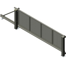 Schiebetor mit perforierter Füllung für den Außenbereich