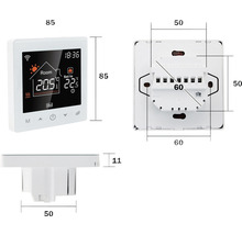Abbildung eines Raumthermostats mit Maßangaben