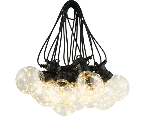 Lichterkette mit klaren Glühbirnen und integrierten LEDs
