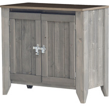 Holzschrank mit zwei Türen und Verschluss