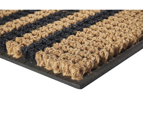 Fußmatte mit Streifenmuster aus Kokosfasern und Gummi