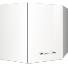 Weißer Eck-Hängeschrank mit Griff