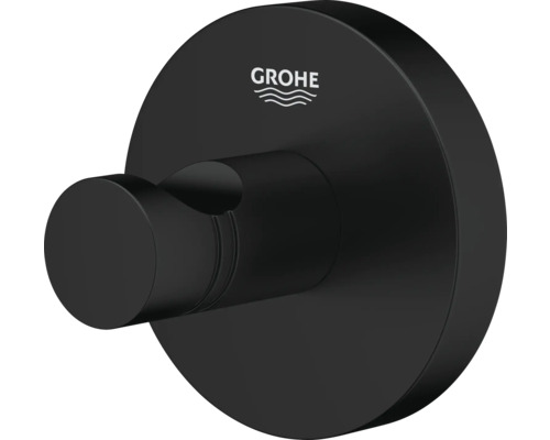 Grohe Logo, schwarzer Handtuchhaken