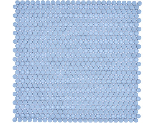 Glasmosaik Rund Enamel 32,5x31,8 cm blau mix