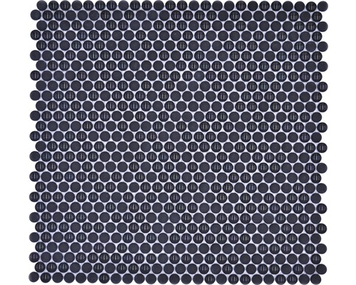 Glasmosaik Rund Enamel 32,5x31,8 cm schwarz matt