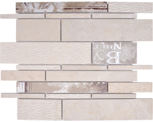 Keramikmosaik Marmor Verbund 25,5x30,0 cm beige matt