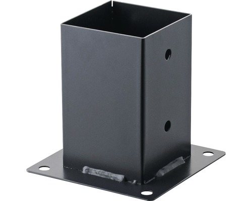 Bodenhülse Pfostenträger Aufschraubhülse suki 90 x 90 mm anthrazit 1 Stück Pfostenanker aus Metall mit quadratischer Grundplatte und Befestigungslöchern