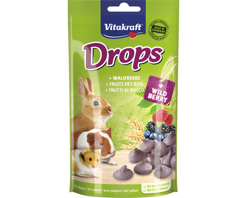 Nagersnack, Vitakraft Drops Waldbeere für Zwergkaninchen 75 g Vitakraft Drops Waldbeere für Nagetiere