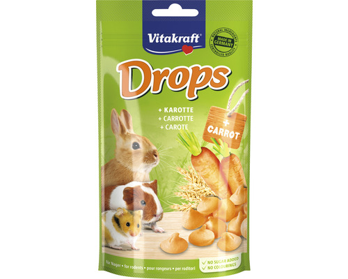Nagersnack, Vitakraft Drops Gemüse für Zwergkaninchen 75 g Vitakraft Drops für Nagetiere mit Karottengeschmack
