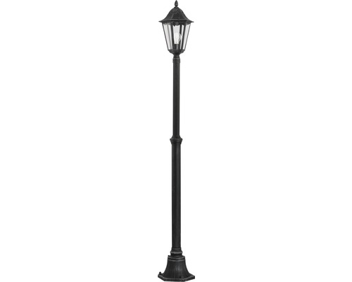 Außenstehleuchte Navedo E27 60 W 860 lm 2700 K H 200 cm schwarz-silber Patina Laternenpfahl für den Außenbereich