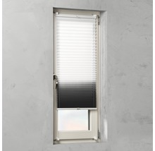 Blick auf ein Fenster mit Plissee-Faltstore zur Fensterdekoration und zum Sichtschutz