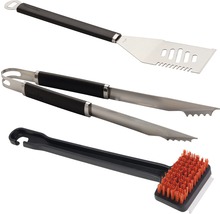 Grillbesteckset mit Wender, Zange und Grillbürste