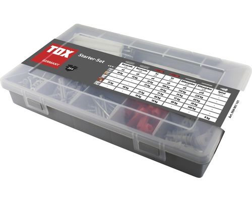TOX Startersortiment mit verschiedenen Dübeln und Schrauben in Sortierbox