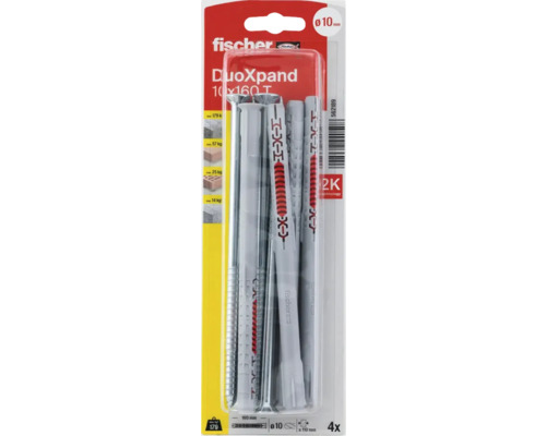 Fischer DuoXpand Dübel 10x160 T, Viererpackung