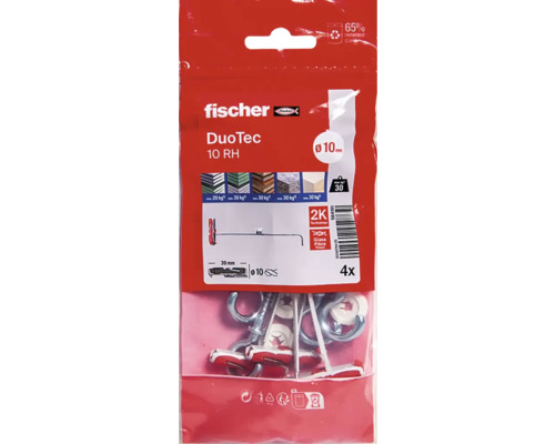 Fischer DuoTec 10 RH Dübel, Viererpackung