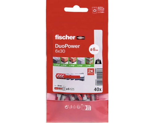 Fischer Dübel DuoPower 6x30, 40 Stück