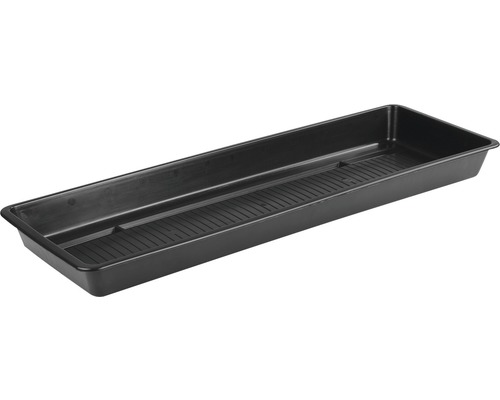 Schwarze Pflanzwanne aus Kunststoff