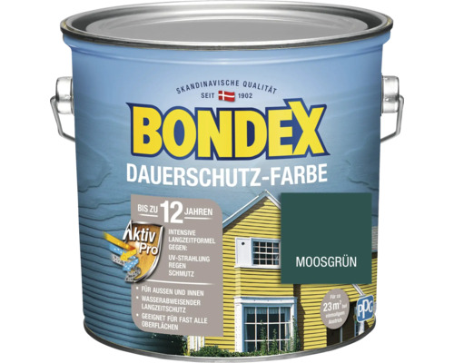 Holzfarbe-Dauerschutzfarbe Bondex moosgrün 2,5 l