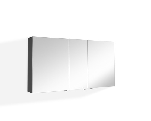 Spiegelschrank Marlin Marlin Bad SOX13DC 3-türig 130x17,6x68,2 cm anthrazit Spiegelschrank mit drei Spiegeltüren für das Badezimmer