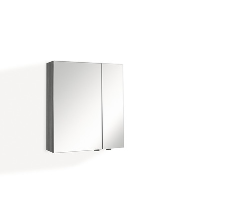 Spiegelschrank Marlin Marlin Bad SOX6LC 2-türig 60x17,6x68,2 cm graphit matt Spiegelschrank für das Badezimmer mit zwei Türen