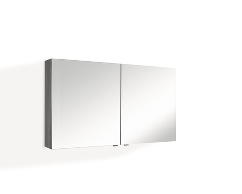 Spiegelschrank Marlin Marlin Bad SOX12DC 2-türig 120x17,6x68,2 cm graphit matt Doppel Spiegelschrank zur Badezimmerausstattung