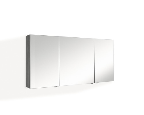 Spiegelschrank Marlin Marlin Bad SOX14C 3-türig 140x17,6x68,2 cm graphit matt Dreitüriger Spiegelschrank für das Badezimmer