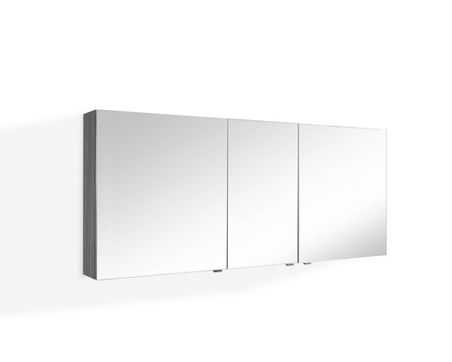 Spiegelschrank Marlin Marlin Bad SOX16C 3-türig 160x17,6x68,2 cm graphit matt Spiegelschrank mit drei Türen für das Badezimmer