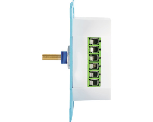 Drehdimmer für die Wandmontage, Seitenansicht.