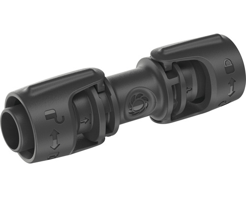 Schwarze Schlauchverbindung aus Kunststoff