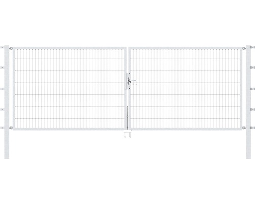 Stabgitter-Doppeltor ALBERTS Flexo Typ 6/5/6 400 x 140 cm inkl. Pfosten 8 x 8 cm feuerverzinkt