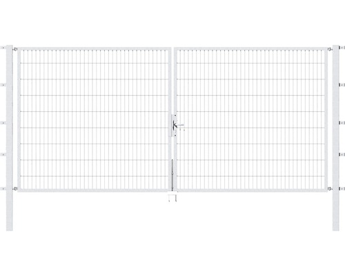 Stabgitter-Doppeltor ALBERTS Flexo Typ 6/5/6 400 x 180 cm inkl. Pfosten 8 x 8 cm feuerverzinkt