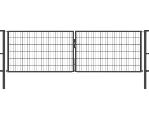 Stabgitter-Doppeltor ALBERTS Flexo Typ 6/5/6 400 x 120 cm inkl. Pfosten 8 x 8 cm anthrazit