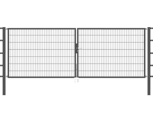 Stabgitter-Doppeltor ALBERTS Flexo 400 x 140 cm inkl. Pfosten 8 x 8 cm anthrazit