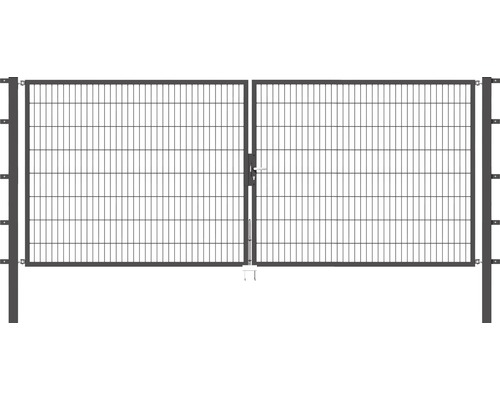 Stabgitter-Doppeltor ALBERTS Flexo 400 x 160 cm inkl. Pfosten 8 x 8 cm anthrazit