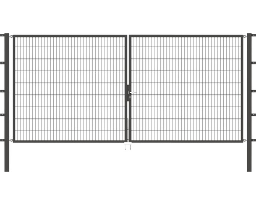 Stabgitter-Doppeltor ALBERTS Flexo Typ 6/5/6 400 x 180 cm inkl. Pfosten 8 x 8 cm anthrazit