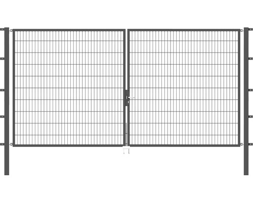 Stabgitter-Doppeltor ALBERTS Flexo Typ 6/5/6 400 x 200 cm inkl. Pfosten 8 x 8 cm anthrazit