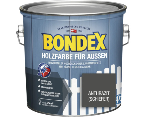 BONDEX Holzfarbe für Außen anthrazit 2,5 l