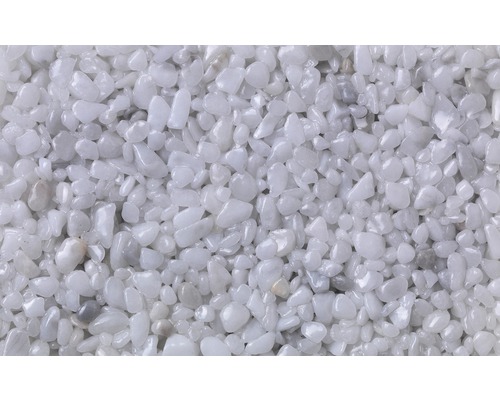Marmorkiesel Murexin Colorit grob MG 24 weiß 25 kg Nahaufnahme von weißen Zierkieseln
