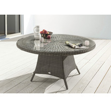 Gartentisch Destiny LUNA Ø120x75cm, mit aufgelegter Glasplatte, vintage grau