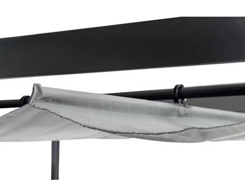 Detailansicht eines Pavillons mit Stoffdach