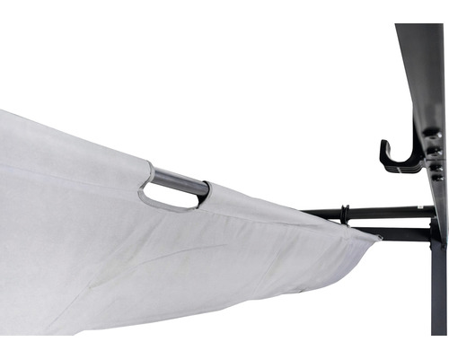 Detailansicht eines Pavillondachs mit Gestänge