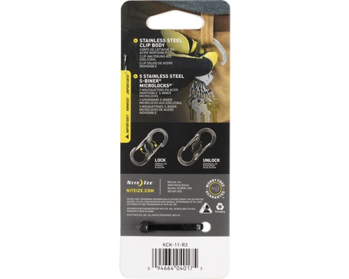 Nite Ize Clip Body mit S-Biner Microlocks Edelstahl