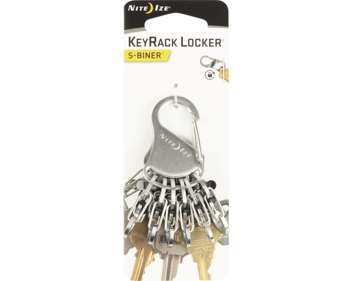 Nite Ize KeyRack Locker Schlüsselanhänger mit S-Biner zum sicheren Aufbewahren von Schlüsseln.