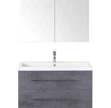 Waschtisch mit zwei Schubladen, Waschbecken und Spiegelschrank für das Badezimmer