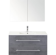 Waschtischkombination mit Waschbecken, Armatur und Spiegelschrank
