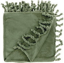 Grüne Kuscheldecke mit Zierborten