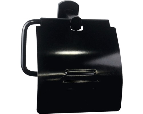 Toilettenpapierhalter Sanotechnik Soho mit Deckel schwarz matt