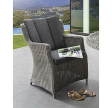 Gartensessel Destiny LUNA, Polyrattan + Aluminium, vintage grau