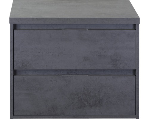 Waschbeckenunterschrank Sanox Porto 59x70x50 cm mit Waschtischplatte beton anthrazit